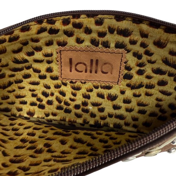 Lalla Marrakech Chocolate Brown Suede Stud Clutch - Picture 3 of 4
